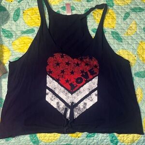 Female tank tops size XXL navy blue